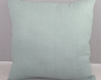 Pillow Cover Blue Robin's Egg Blue Linen with Zipper Opening 16x16 inches