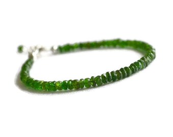 Tsavorite bracelet, green gemstone bracelet, tsavorite garnet jewelry, green silver bracelet, green garnet bracelet