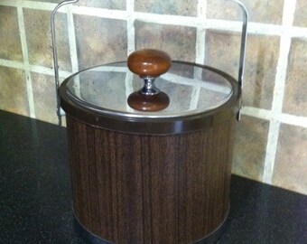 Vintage Ice Bucket with handle/1970's/ATAPCO barware/gift
