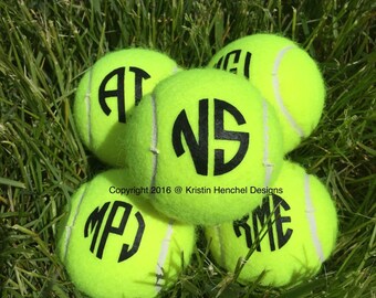 Monogram Personalized Custom Tennis Balls Set of 3