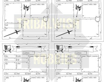 character printable free dnd sheet sheet character Etsy Dnd