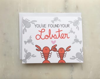 Lobster Wedding Card - Friends Wedding Card, Friends TV Show Card, Engagement Card, Funny Wedding Card, Cute Wedding Card, Ross Rachel Card