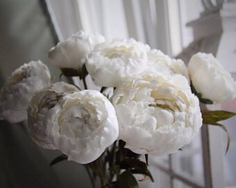 Peony polymer clay Peonies Artificial flowers Wedding Bouquet Home Flowers roses orange Floral arrangements home decorations Expensive gift
