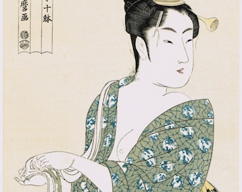 Japanese Ukiyo-e Woodblock print, Utamaro, "The Hedonist"