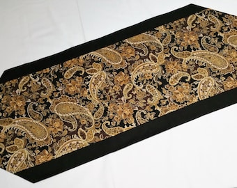 Handmade Table runner Paisley table runner black table runner modern table runner Hostess Gift Christmas gift Modern table runner