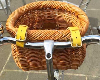 Yellow bicycle basket straps (pair)