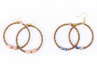 Alterf earrings - pink and blue