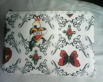clutch-zippered bag fabric coated