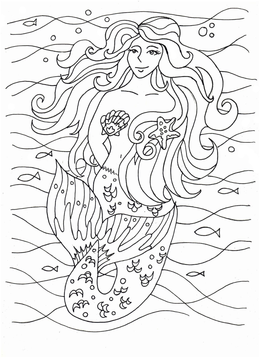 best free printable mermaid coloring pages for adults