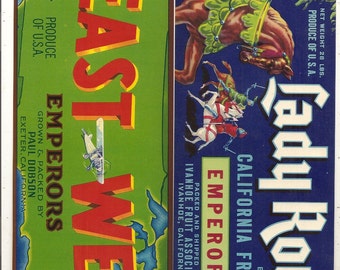 11 Old Vegetable / FRUIT Crate Labels