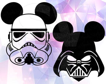 Star Wars SVG Stormtrooper Darth Vader Eps DXF Mickey Mouse ears Cricut Design Space Cameo Silhouette Studio Vinyl Cut File Screen Printing