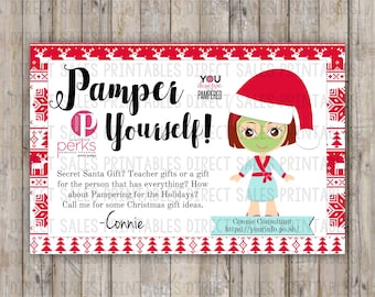 Christmas Perfectly Posh Inspired Pamper Yourself Card Spa Girls Gift Bag Tag Sample Card 4x6