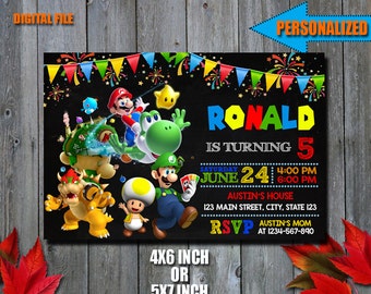 Mario Bros Invitation / Mario Bros Birthday Invitation / Super Mario Invitation / Super Mario Birthday Invitation / Birthday Invitation CK