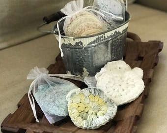 100% Cotton crocheted facial scrubbie