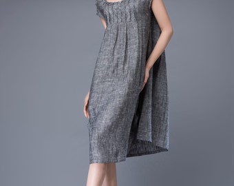 Linen tunic, Linen dress, plus size dress, summer dress, woman dress, tunic, tunic dress, plus size clothing, midi dress, plus size C886