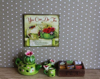 Dollhouse miniature Tea Time 2 sign (other 20 different subjects)