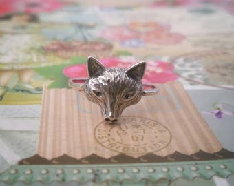 Fox ring, Silver fox ring, Small fox ring, Wild fox ring, Animal ring, Thin fox ring, Thon silver ring, Fox head ring, Fox