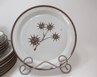 Dansk Frost Brown Mist Dinner Plate Denmark Impressed Backstamp Neils Refsgaard Design Spikey Balls Flowers