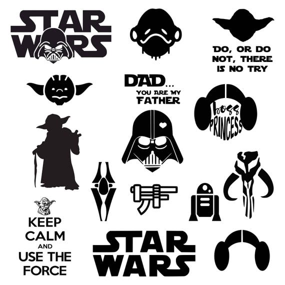 Download Star Wars svg Darth Vader svg Master Yoda svg Princess Leia