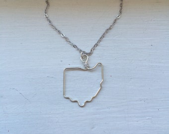 Ohio necklace, State outline, state pendant