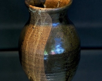 8" Kiln Fired Pottery Vase: One Of A Kind/Hand Made.