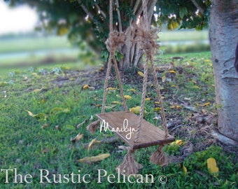 Rustic Swing - Swing - Tree Swing - Wood Swing - Farm House Swing - Barnwood style - Children -Kids - Girls- Boys -Rustic - Childrens Swing