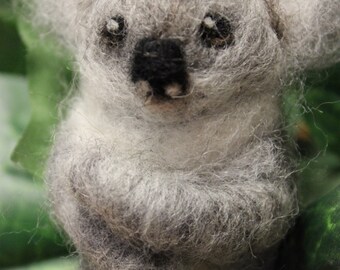 Needle Felted Poseable Koala - Made to Order