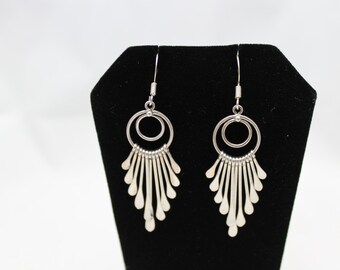 Sterling Silver Paddle Earrings