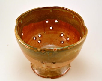 Autumn berry bowl/colander/golden bronze/brown/ceramic bowl/berry bowl/