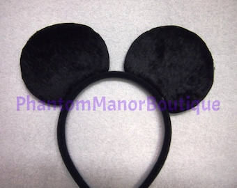 Mickey Mouse Ears - Solid Black Headband Wedding Mickey Disney Princess Groomsmen