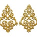 Fabric Embellishment Patch - Metallic Gold - Iron on Applique - Sew on - Embroidery - Decorative Flower Motif - 3" x 4.5", set of 2 (f/33-1)