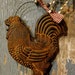 Country Rooster Vintage Look Blackened Beeswax Cinnamon Scented Folk Art Primitive - Free SHIPPING in the USA