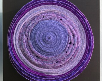 Felted circle wall piece, contemporary craft #SQ58
