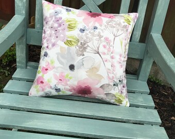Floral Cushion Cover, Cushion Cover, Watercolour, Flowers