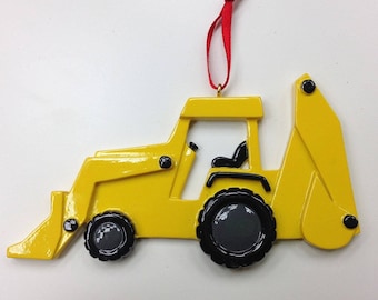 Backhoe Personalized Christmas Ornament, Backhoe ,Ornament,Personalized,Backhoe Ornament, Construction, Excavator