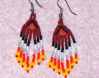 Native American Beaded Chandelier Earrings