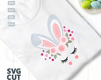 Easter Bunny SVG Cut File, svg, dxf,eps, png, Easter shirt iron on file, vinyl, silhouette,cricut,decoration,diy, kids shirt