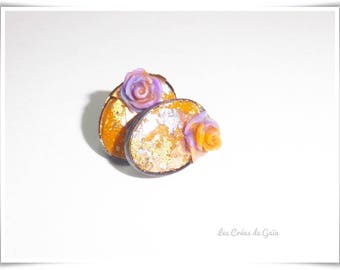 Earrings Rich Issime • cold porcelain, silver foil earing • fashion jewelry •