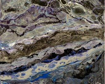 Sediment. Painting acrylic on brushed metal 20x31.5