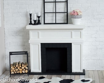 1/4 size miniature fireplace, Dollhouse fireplace, dollhouse accessories, dollhouse prop, doll diorama