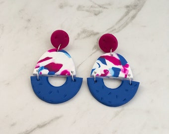 Dangle earrings - 'Christie' watercolour