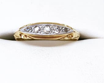 Vintage 18ct Gold Platinum Diamond Engagement Ring, Diamond Ring, Engagement Ring, Platinum Ring, Anniversary Gift, Free Shipping