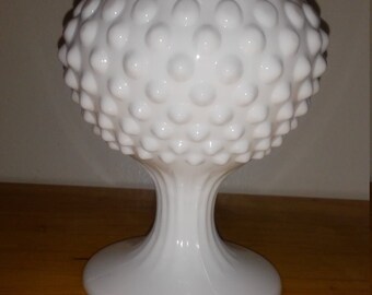 Vintage White Milk Glass Hobnail Compote/Dish/Candy Dish