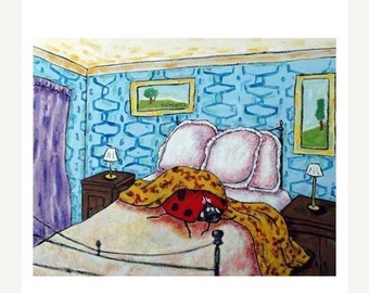 25% off Ladybug Sleeping insect Art Print