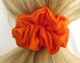 Orange Satin Scrunchie - #115 - is Gentle Hair Elastic