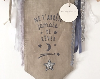 DECORATIVE EMBROIDERED BANNER