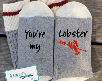 SUPER SOFT Novelty Word Socks, Grey's Anatomy, You're my lobster, gift for her, Word socks, novelty socks, personalized socks