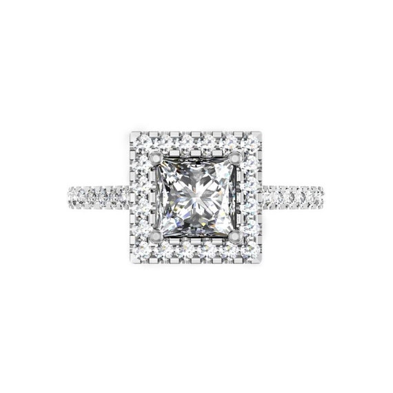Princess Cut Diamond Halo Engagement Ring Diamond Halo