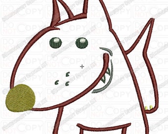 Bull Terrier Dog Puppy Canine Applique Embroidery Design in 4x4 and 5x7 Sizes