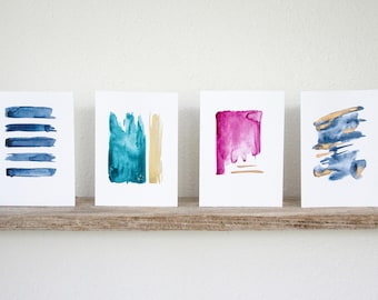 Pack of 4: Gold Accent Greeting Card Set